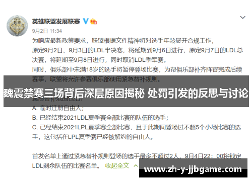 魏震禁赛三场背后深层原因揭秘 处罚引发的反思与讨论